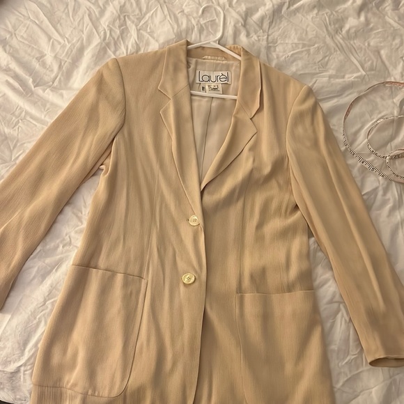 Creamy Peach Silk/Viscose Vintage Blazer - Picture 1 of 4